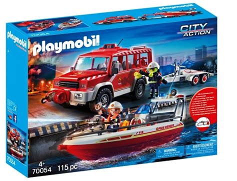 Playmobil City Action Feuerwehrfahrzeug mit Löschboot 70054 ab 50