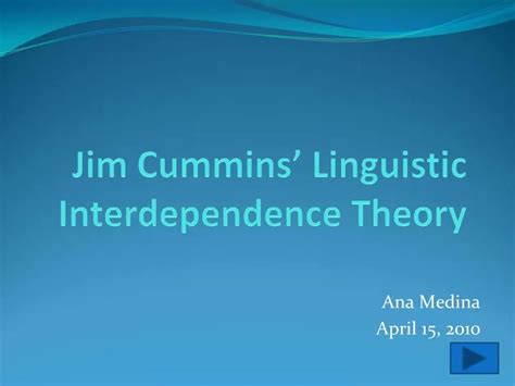 PPT - Jim Cummins’ Linguistic Interdependence Theory PowerPoint ...