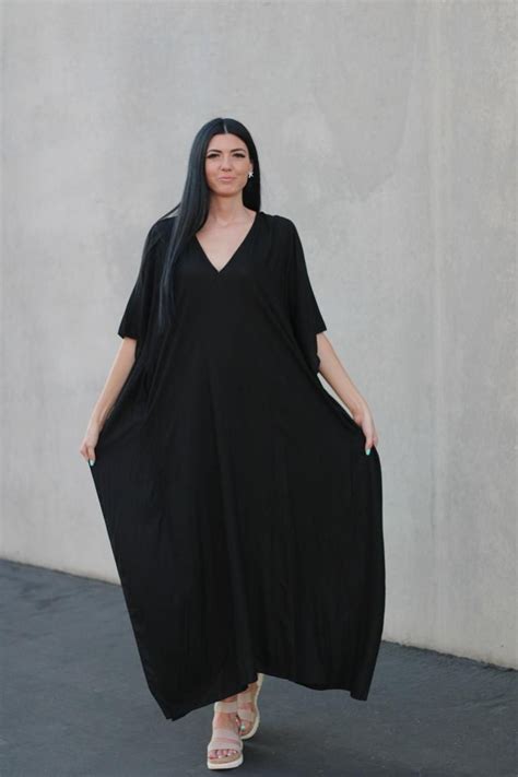 Plus Size Caftan Caftan Black Kaftan Dress Gothic Maxi Dress Black