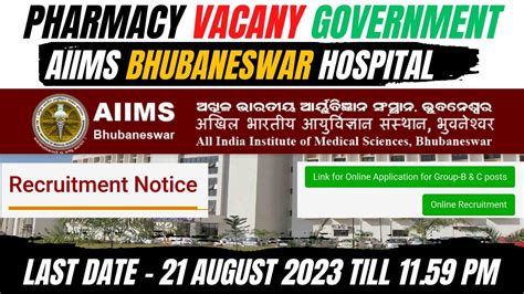 Pharmacist Vacancy 2023 Aiims Bhubaneswar Recruitment Application