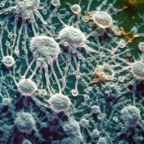 Vista microscópica del hongo candida auris | Foto Premium