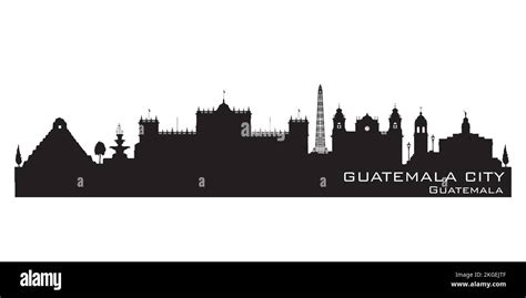 Guatemala city skyline Detailed vector silhouette Stock Vector Image ...