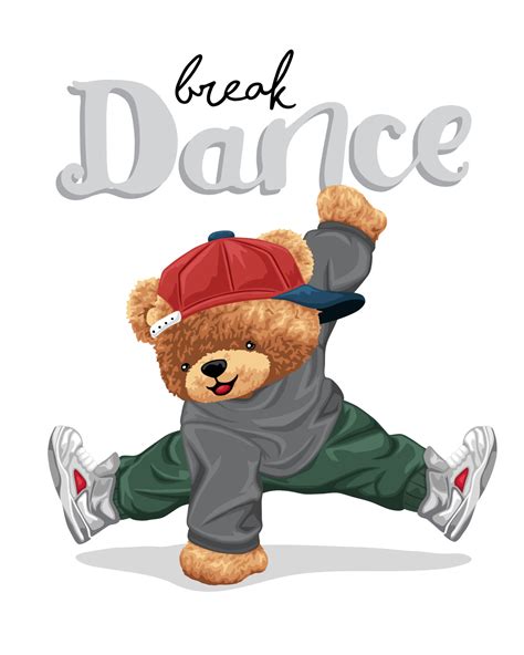 Hand Drawn Vector Illustration Of Teddy Bear Dancing 24676736 Vector