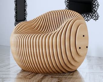 Parametric Chair Design Dxf File Cnc Cut Plywood Chair Etsy