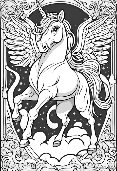 Pegasus Einhorn Fantasy Ausmalbild Eu