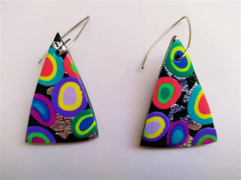 Сonfetti Earrings Triangle Earrings Contemporary Abstract Etsy