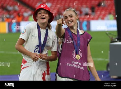 Ella Toone And Georgia Stanway With Winners Medals Uefa Womens Euro