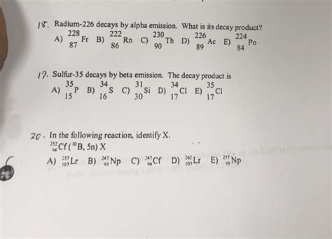 Solved Radium-226 decays by alpha emission. What is its | Chegg.com