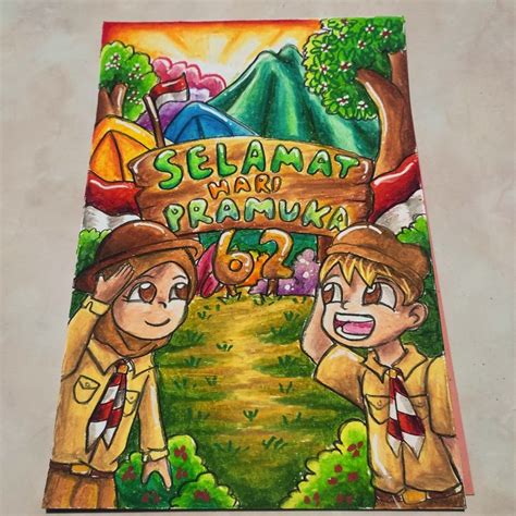 Menggambar Tema Pramuka 🏕️ Tema Seni Seni Krayon Gambar Burung