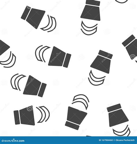 Vector Icon Sound. Flat Image Sound Notification Seamless Pattern on a