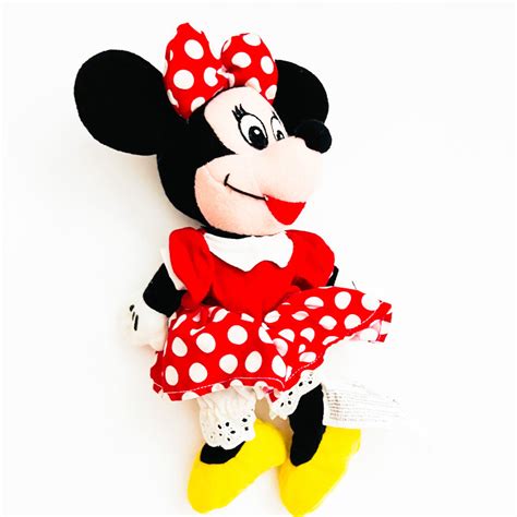 Vintage Disneyland Walt Disney Company Minnie Mouse Plush Red Polka Do