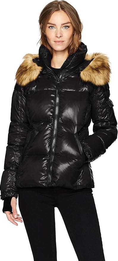 S13 Women S Kylie Down Puffer Jacket With Faux Fur Trimmed Hood At