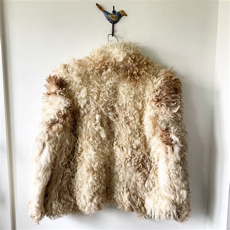 SOLD please don’t buy// Vintage Curly Lamb Coat , Shaggy Fur Coat ...