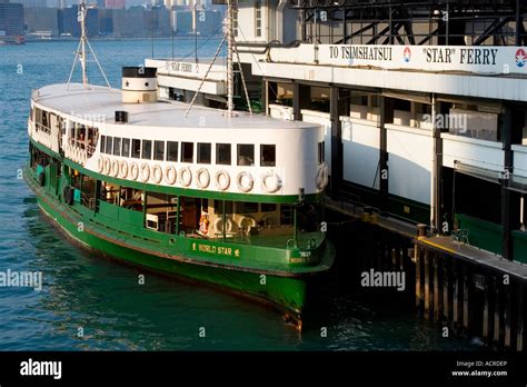 Green Star Ferry at Wan Chai Pier Hong Kong Stock Photo - Alamy