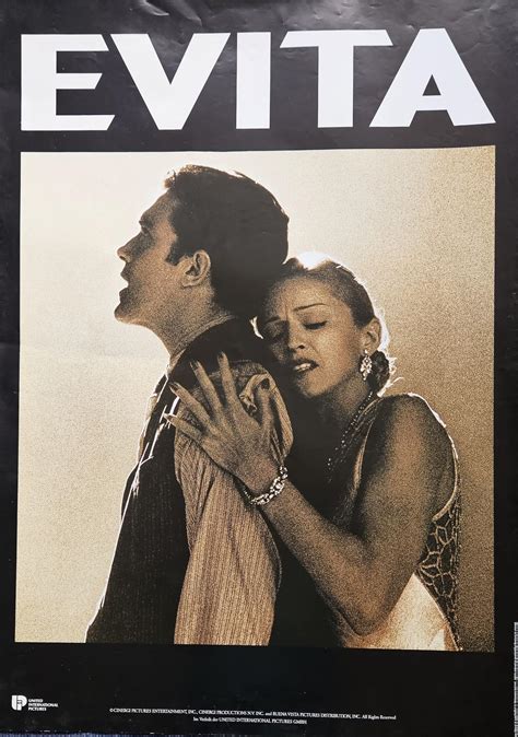 At Auction: EVITA 1997 Film Large Movie Poster 33x23.5 Inch. Good condition. All autographs are ...