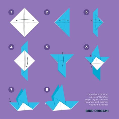 Free Vector Hand Drawn Origami Instructions Illustration