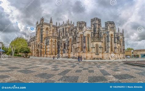 View of the Ornate Gothic Exterior Facade of the Monastery of Batalha ...