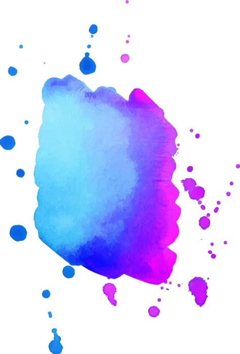 Blue Pink Watercolor Stain With Splashes And Drops Watercolor