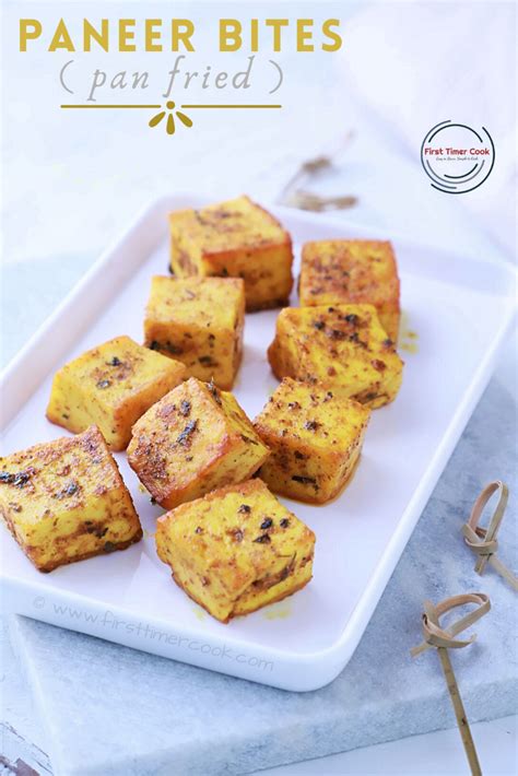 Pan Fried Paneer Indian Cottage Cheese Bites First Timer Cook