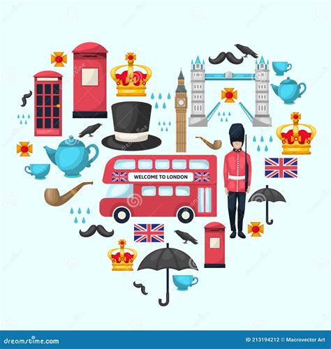 London Heart Rate Pulse Love Symbol City Cartoon Vector | CartoonDealer