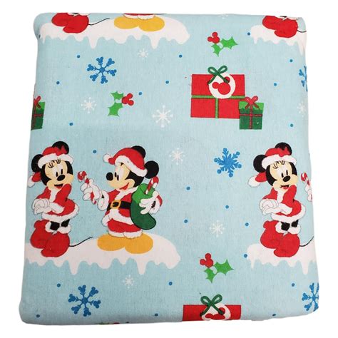 Disney Christmas Santa Mickey Mouse Flannel Sheet Set Full Bed Sheets