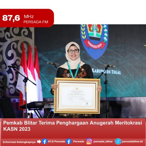 Pemkab Blitar Terima Penghargaan Anugerah Meritokrasi Kasn