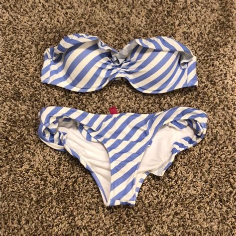 Victorias Secret Ruffle Cheeky Bikini Set Gem