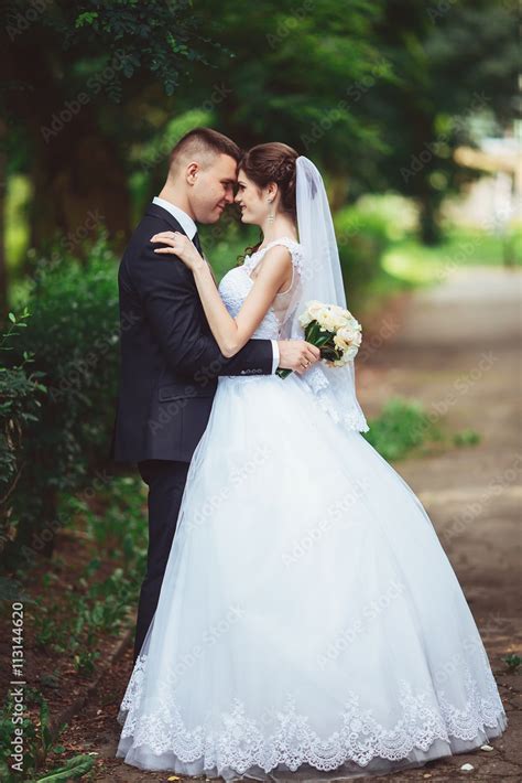 Beautiful Wedding Husband And Wife Lovers Man Woman Bride And Groom