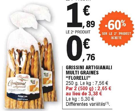 Promo Grissini Artigianali Multi Graines Florelli Chez E Leclerc