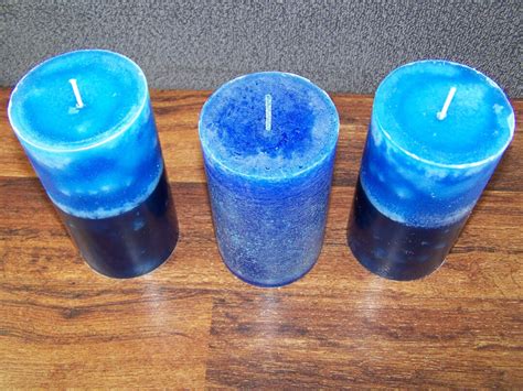 Homemade Set Of Three Cylinder Round Paraffin And Mottling Wax