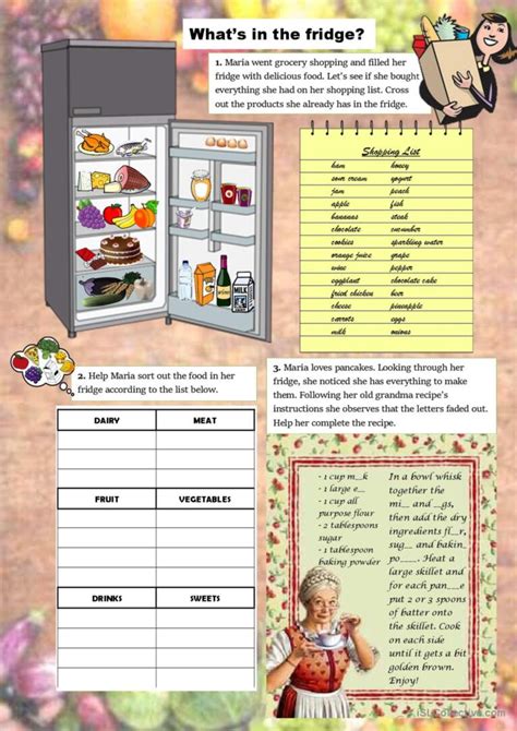 What S In The Fridge English ESL Worksheets Pdf Doc