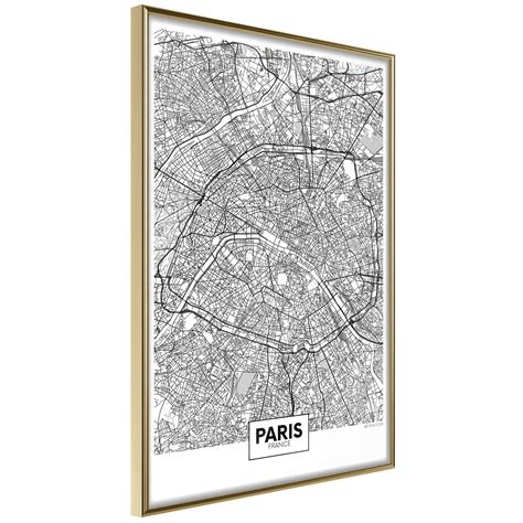 Plak T Artgeist City Map Paris Arany Keret X Cm Emag Hu