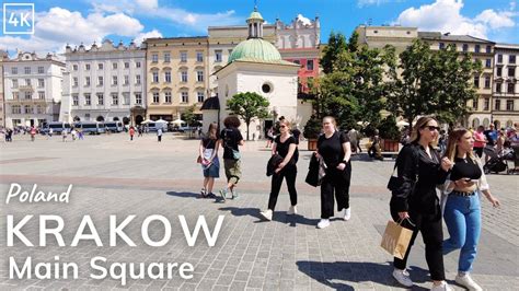 Krakow Main Square 4K Walking Tour Rynek Główny Poland Street