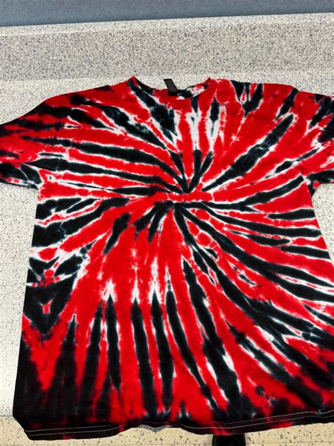 Red And Black Tie Dye Tshirt Etsy
