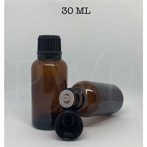 Jual Botol Kaca Amber Ml Botol Essential Oil Tutup Hitam Putih