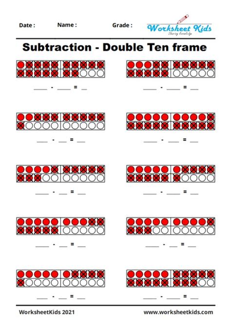 Ten Frame Activities For Kindergarten Addition And Subtraction Using 10