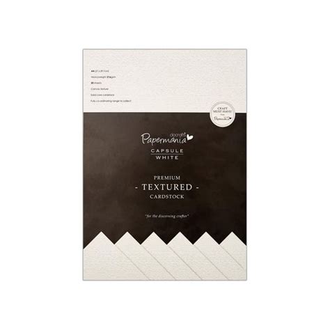 Papermania White Premium Textured Cardstock Capsule A Sheets