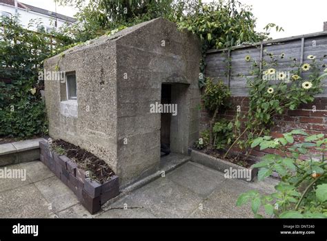 Thick Concrete Air Raid Shelter In The Back Garden Of A Southampton