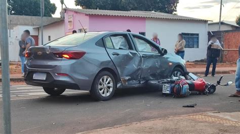 V Deo Mostra O Exato Momento Da Colis O Entre Carro E Moto No Nova Lima