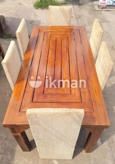 Teak Heavy Dining Table With Full Kusion Chairs Code For Sale