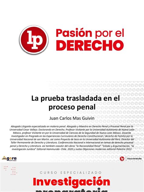 La Prueba Trasladada En El Proceso Penal Pdf Gratis Pdf Evidencia