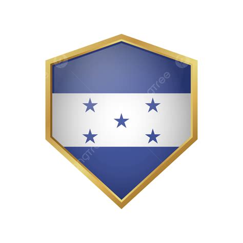 Honduras Flag Vector Png Images Honduras Flag Vector With Gold Shield