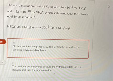 Solved The Acid Dissociation Constant Ka Equals 126×10−2