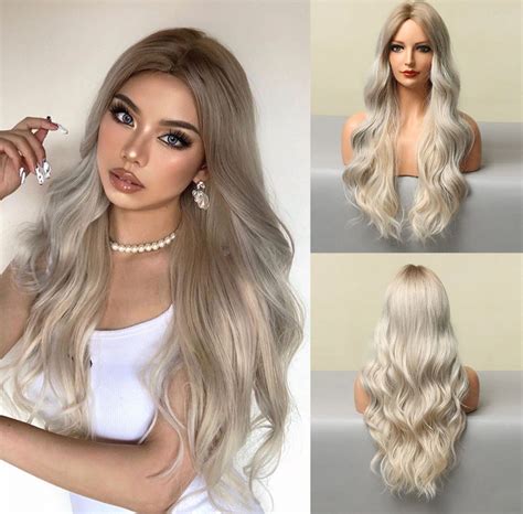 Парик Aliexpress Henry Margu Blonde Brown Ombre Synthetic Wigs Long