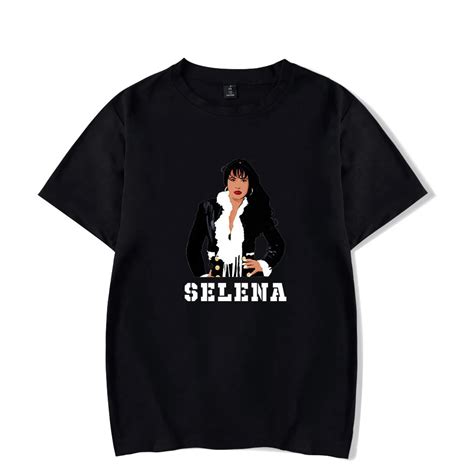 Popular Casual Selena Quintanilla Fashion Hot Black T Shirt Summer Hip