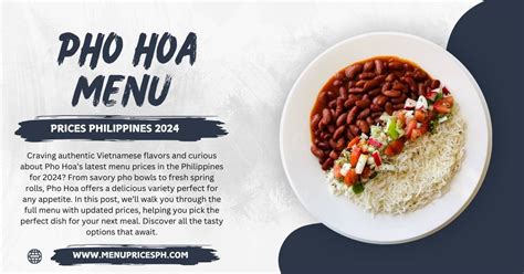 Pho Hoa Menu Prices Philippines Menupricesph