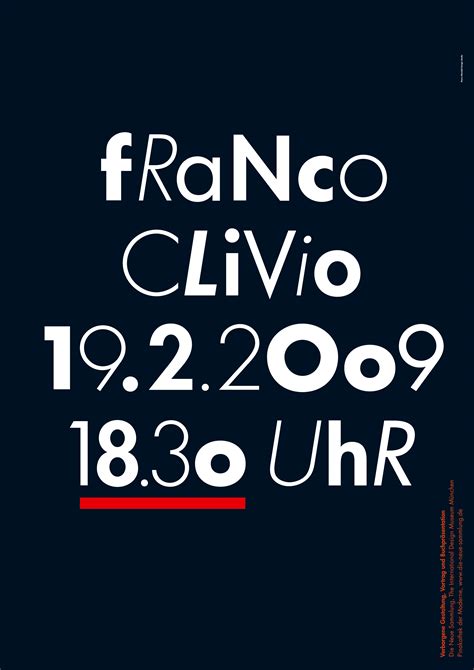 Franco Clivio lecture poster - Fonts In Use