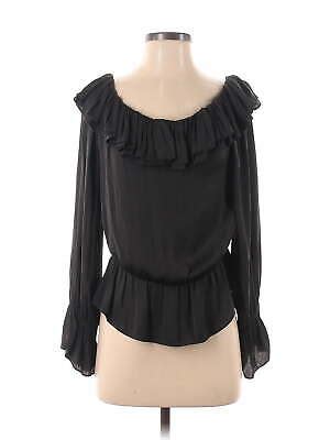 Naked Zebra Women Black Long Sleeve Blouse M Ebay