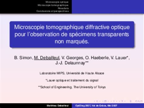 Mode D Utilisation Du Microscope Optique