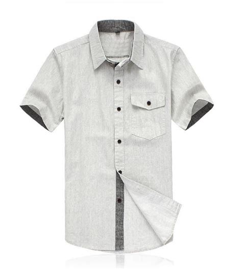 Men Casual Linen Shirts, Short Sleeve Fashion Shirts Plus Size S-4XL ...